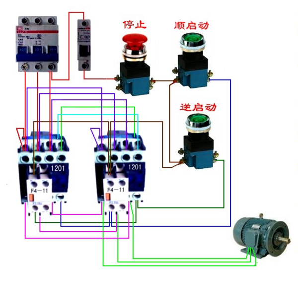 CJ1201交流接触器在电机正反转控制电路中的串联应用与系统研发解析